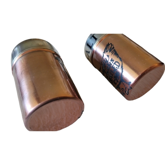 Vintage Copper and Silver Chicken Salt and Pepper Shakers 4" - Picture 4 of 5